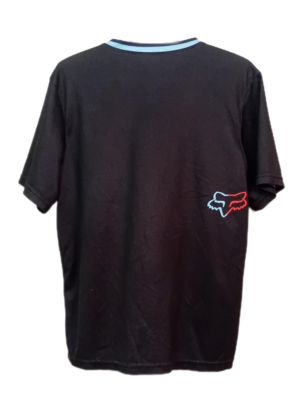 Fox Black Short-Sleeve Tee with Blue and Red Logo - Picture 3 of 3